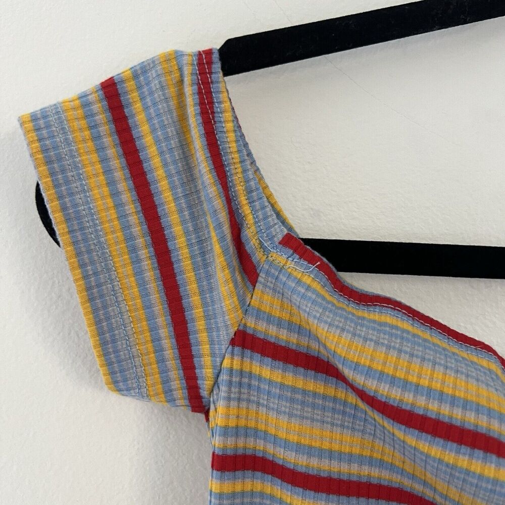 Urban Outfitters Women’s UO Off-The-Shoulder Striped Bodycon‎ Dress Size Medium - Picture 6 of 9